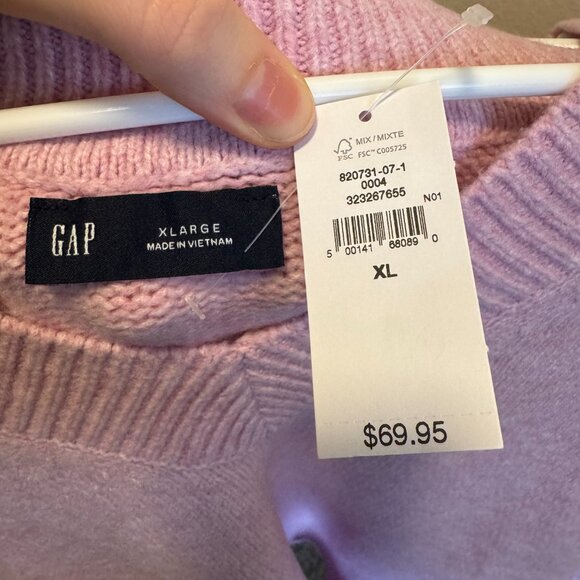 Pink GAP CashSoft Oversized V-Neck Sweater NWT Size XL - Picture 4 of 7